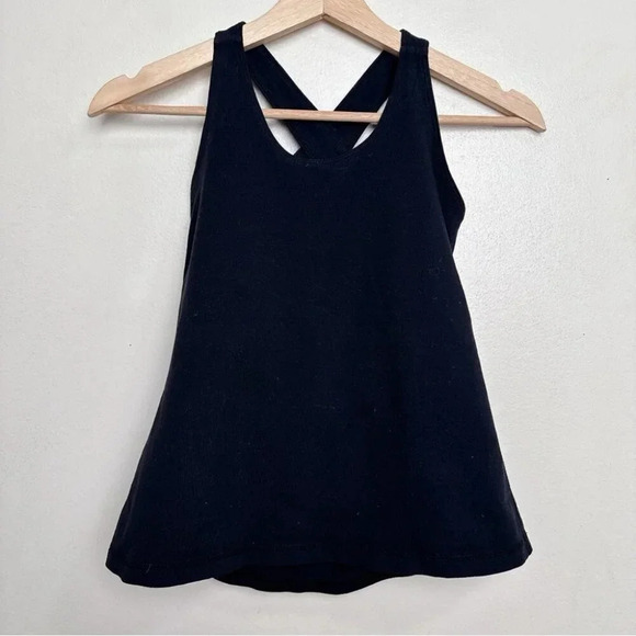 Lululemon Womens 6 Cross Back Cropped Tank In Black - Picture 3 of 10